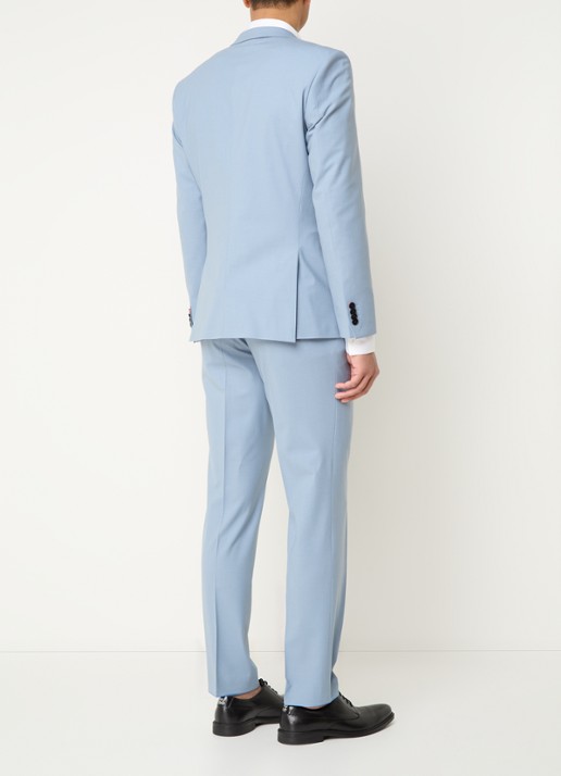 HUGO Slim-fit pak van een wolmix met hoogwaardige stretch - achterkant blauwgrijs