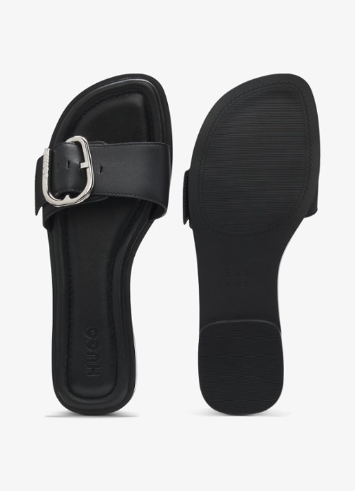 HUGO Slippers met gesp - achterkant 3 black-001 / zwart