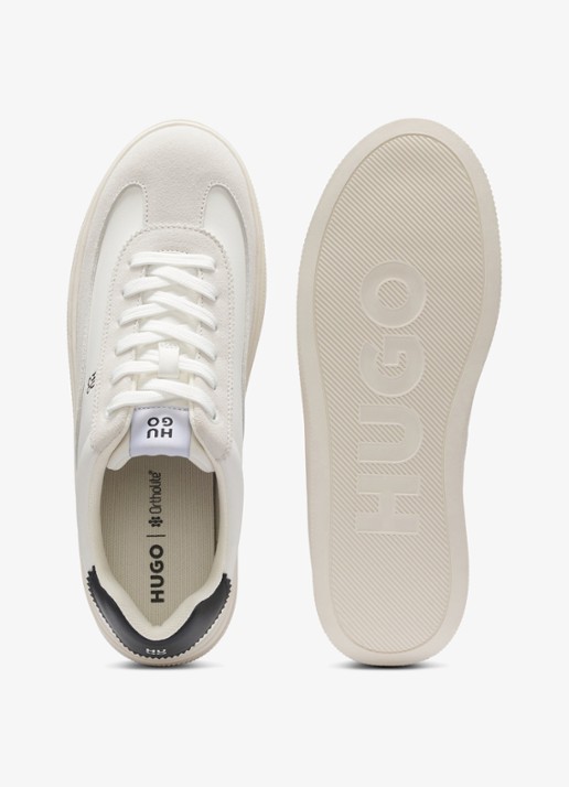 HUGO Sneaker met plateauzool - detail 2 open white-127 / wit