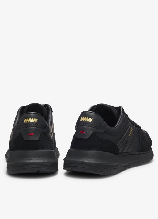 HUGO Sneaker met suède details - detail 3 zwart