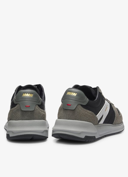 HUGO Sneaker met suède details - achterkant open grey-061 / grijs