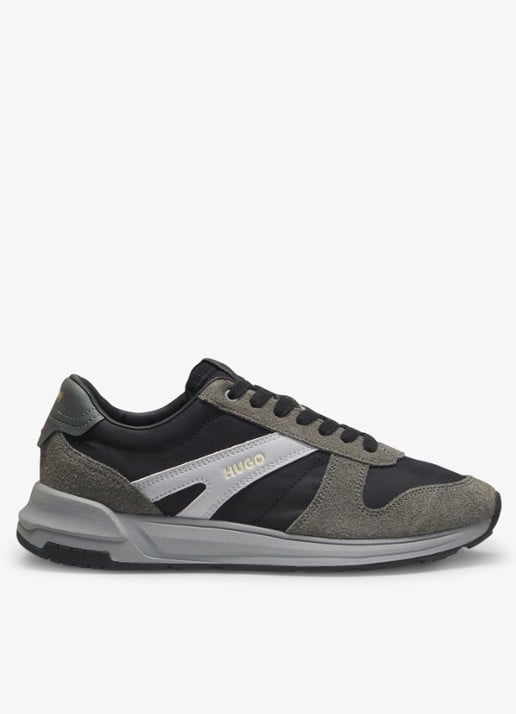 HUGO Sneaker met suède details