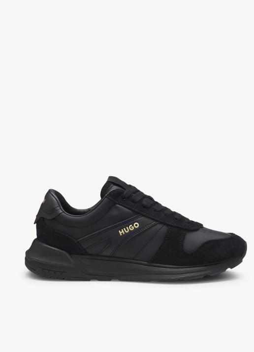 HUGO Sneaker met suède details