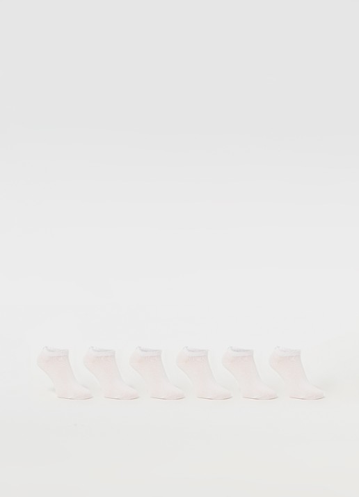 HUGO Sneakersokken met logo in 6-pack  - voorkant white-100 / wit