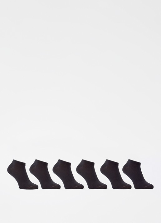 HUGO Sneakersokken met logo in 6-pack  - voorkant 2 black-001 / zwart