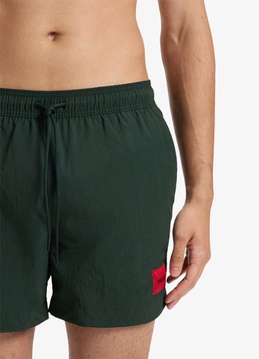 HUGO Sneldrogende zwemshorts met logolabel - detail 4 dark green-305 / groen