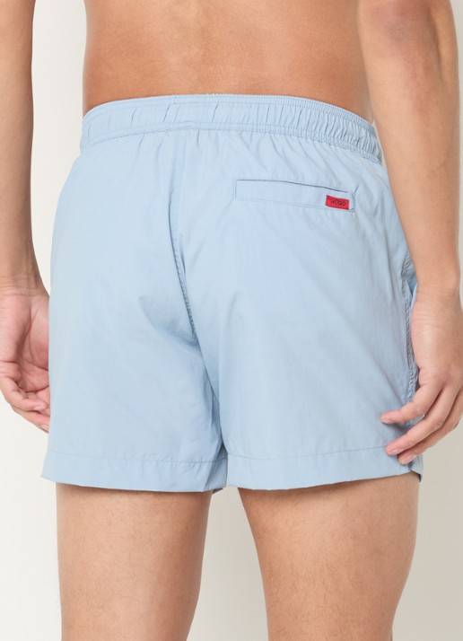 HUGO Sneldrogende zwemshorts met logolabel - achterkant 2 open blue-483 / blauw