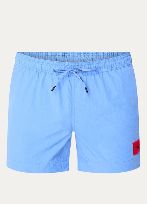 HUGO Sneldrogende zwemshorts met logolabel - voorkant light/pastel blue-450 / blauw