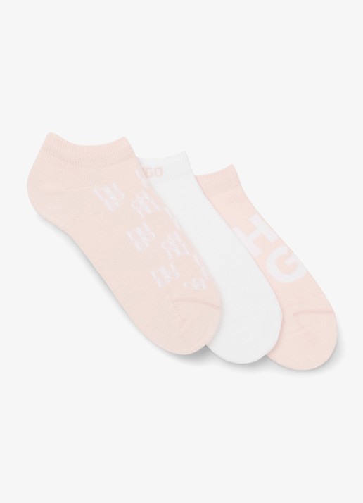HUGO Sokken in katoenblend met logoprint in 3-pack