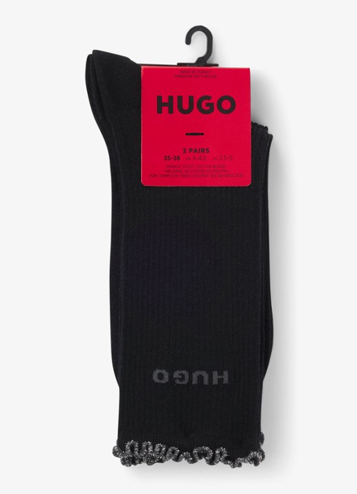 HUGO Sokken met logo in 2-pack - detail 2 zwart