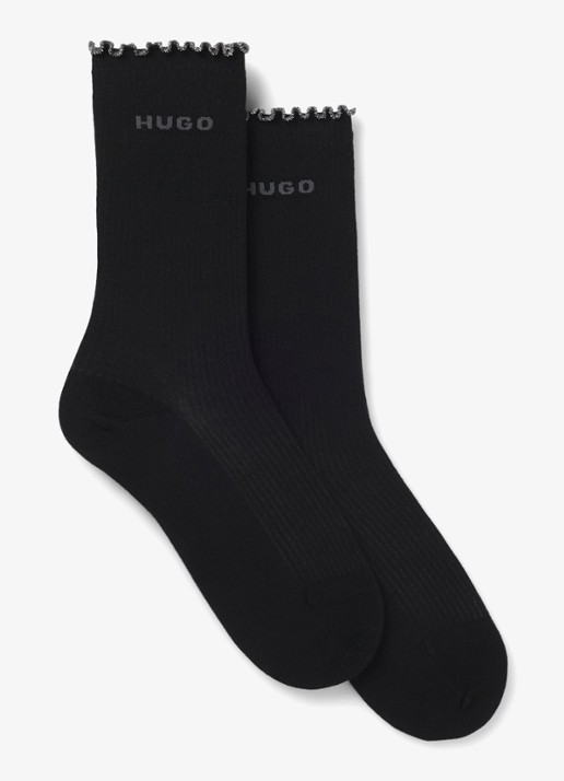 HUGO Sokken met logo in 2-pack - voorkant 3 zwart