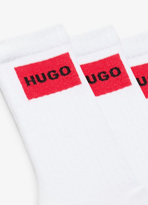 HUGO Sportsokken met logo in 3-pack - detail 3 wit