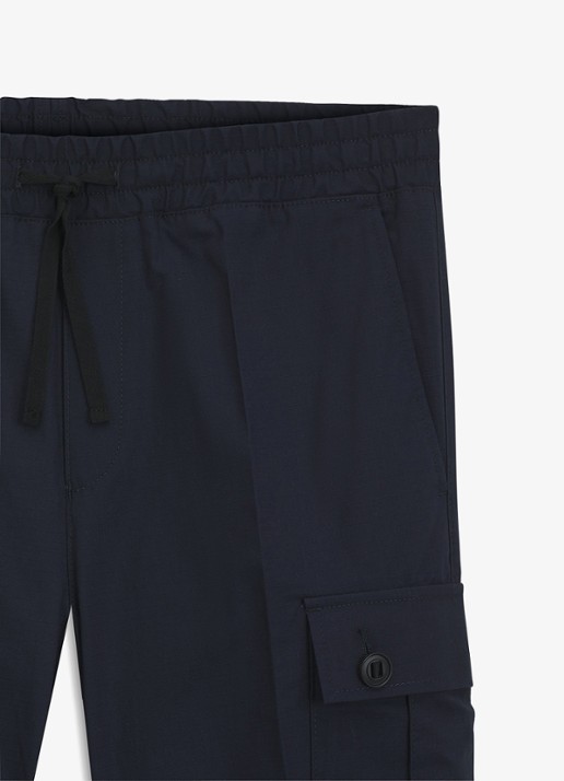 HUGO Straight fit cargobroek met steekzakken - detail 2 blauw