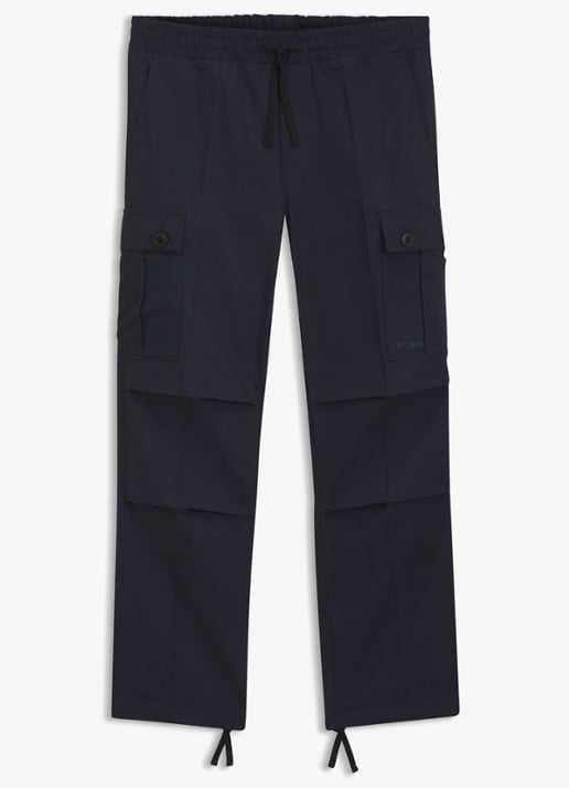 HUGO Straight fit cargobroek met steekzakken