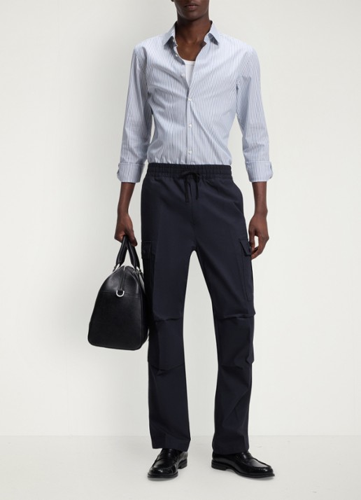 HUGO Straight fit cargobroek met steekzakken - voorkant 6 blauw