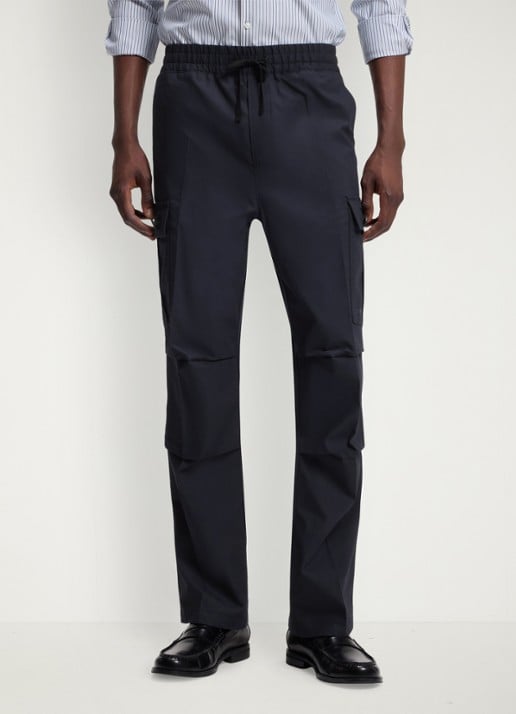 HUGO Straight fit cargobroek met steekzakken