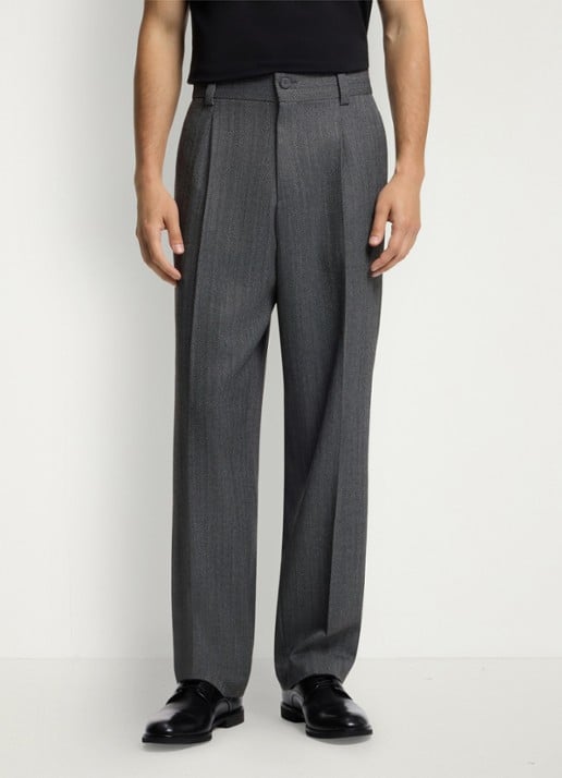 HUGO Straight fit pantalon met structuur
