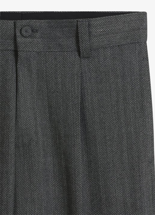 HUGO Straight fit pantalon met structuur - detail 3 donkergrijs