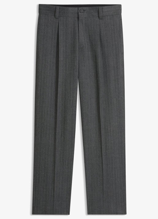 HUGO Straight fit pantalon met structuur - voorkant 5 donkergrijs