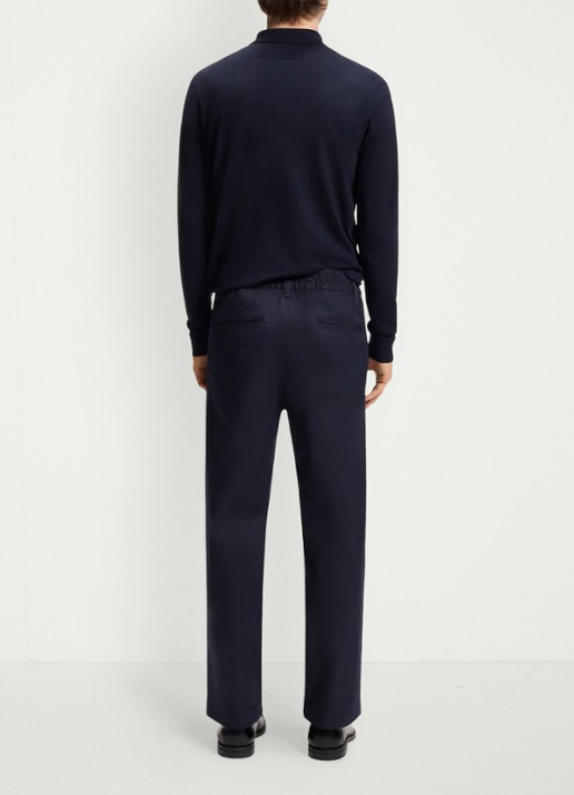 HUGO Straight leg chino in katoenblend - achterkant 6 blauw