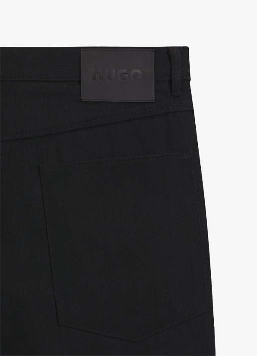 HUGO Straight leg jeans met steekzakken - detail 6 zwart
