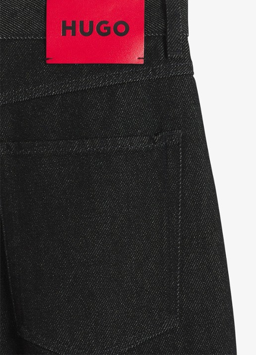 HUGO Straight leg jeans met steekzakken - detail 6 zwart