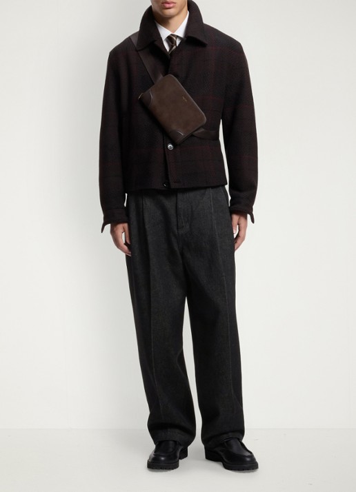 HUGO Straight leg jeans met steekzakken - voorkant 3 zwart