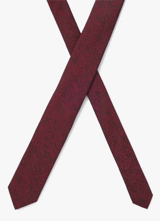 HUGO Stropdas in zijdeblend - detail 4 dark pink-654 / roze