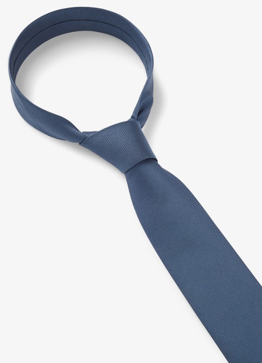 HUGO Stropdas van een zijdemix met jacquardstructuur - detail 3 staalblauw