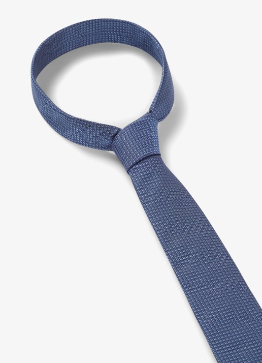 HUGO Stropdas van zijde - detail 3 navy-413 / blauw