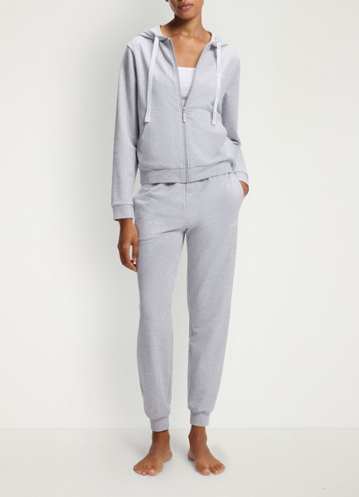 HUGO Sweatvest met capuchon - voorkant 2 grijs