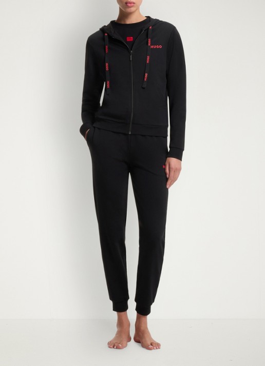 HUGO Sweatvest met capuchon - voorkant 4 zwart