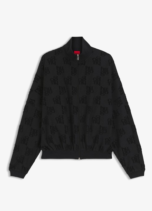HUGO Sweatvest met logo - voorkant 4 zwart