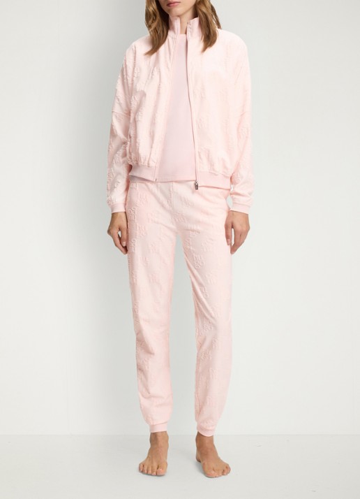 HUGO Sweatvest met logo - voorkant 2 light/pastel pink-688 / roze
