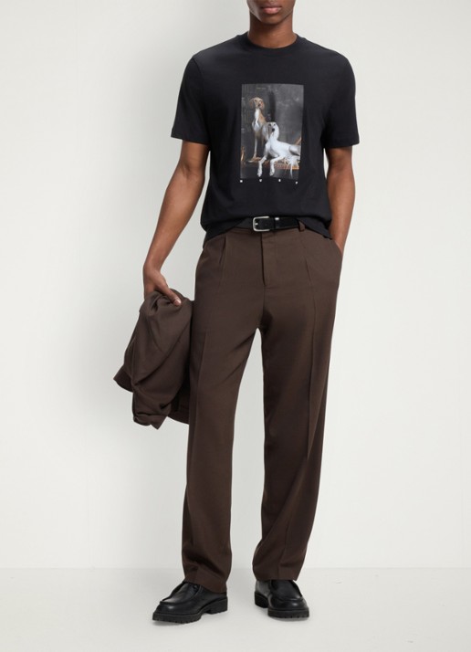 HUGO T-shirt met grafische print - voorkant 2 diepzwart