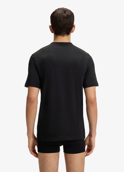 HUGO T-shirt met logo in 3-pack - achterkant 5 zwart
