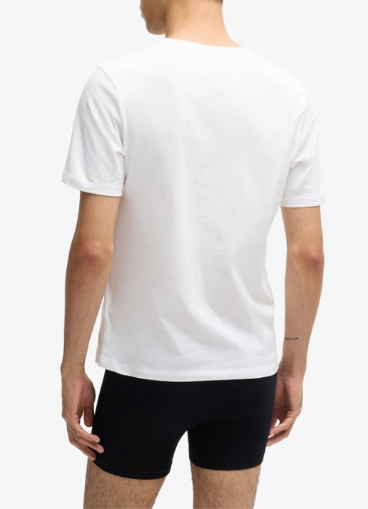 HUGO T-shirt met logo in 3-pack - achterkant 3 wit