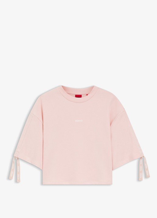HUGO T-shirt met logo - voorkant lichtroze