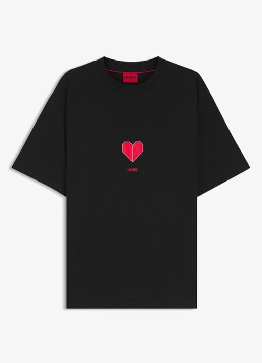 HUGO T-shirt met logo - voorkant zwart