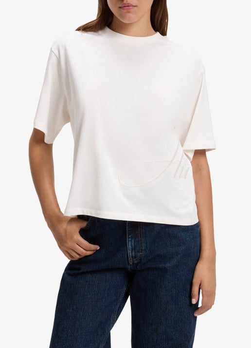 HUGO T-shirt met logoborduring