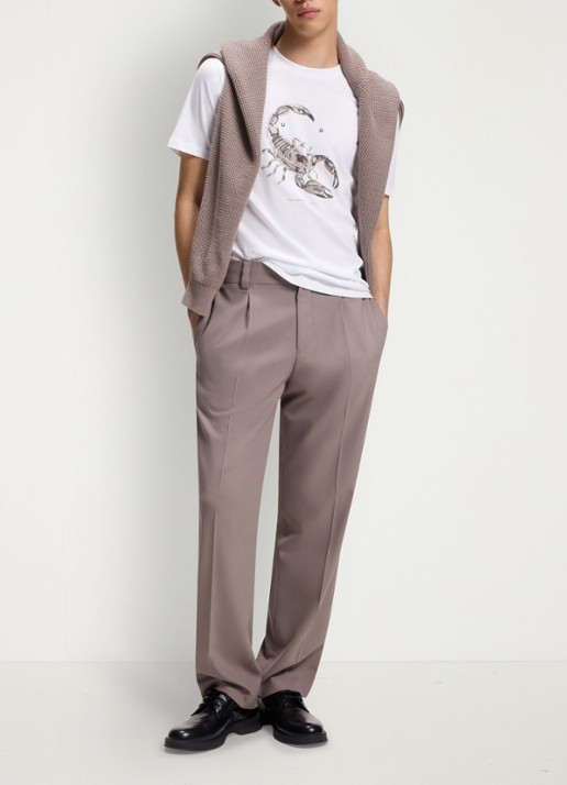 HUGO T-shirt met logoprint  - voorkant 2 wit