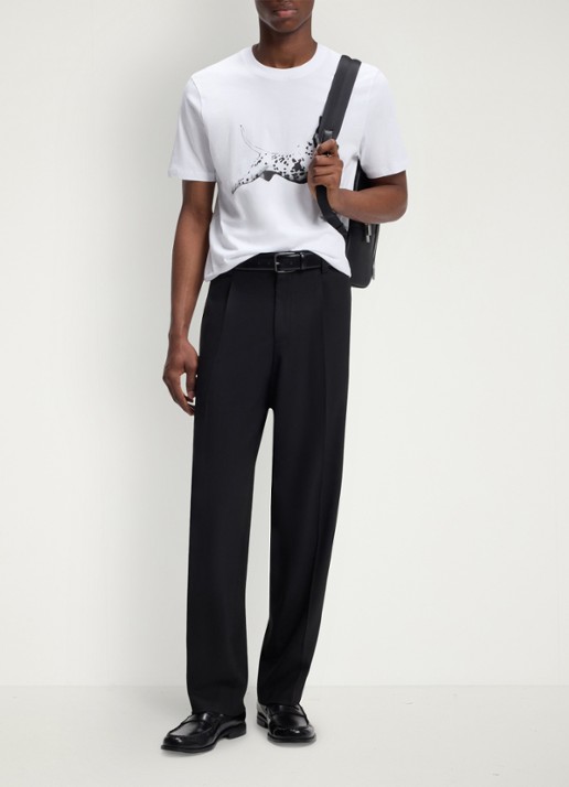 HUGO T-shirt met logoprint - voorkant 2 wit