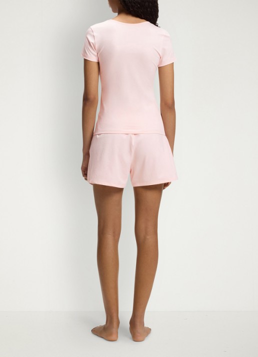 HUGO T-shirt met stretch in 2-pack - achterkant 5 open pink-697 / roze