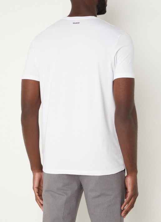 HUGO T-shirt met V-hals in 2-pack - achterkant 5 grijsmele