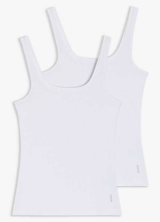 HUGO Tanktop met logo in 2-pack - voorkant 4 wit