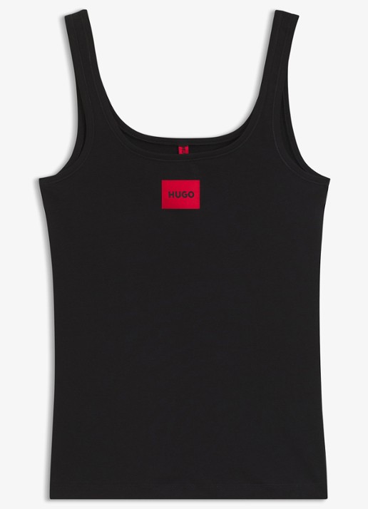 HUGO Tanktop met logo - voorkant zwart