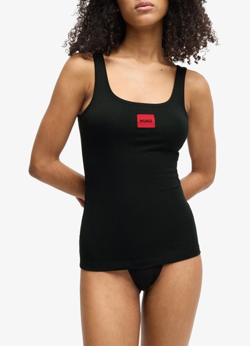 HUGO Tanktop met logo - voorkant 2 zwart