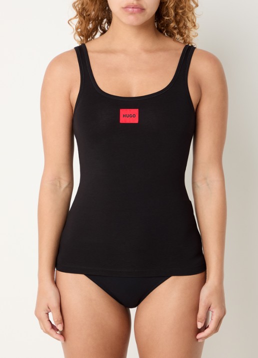 HUGO Tanktop met logo - detail 5 zwart