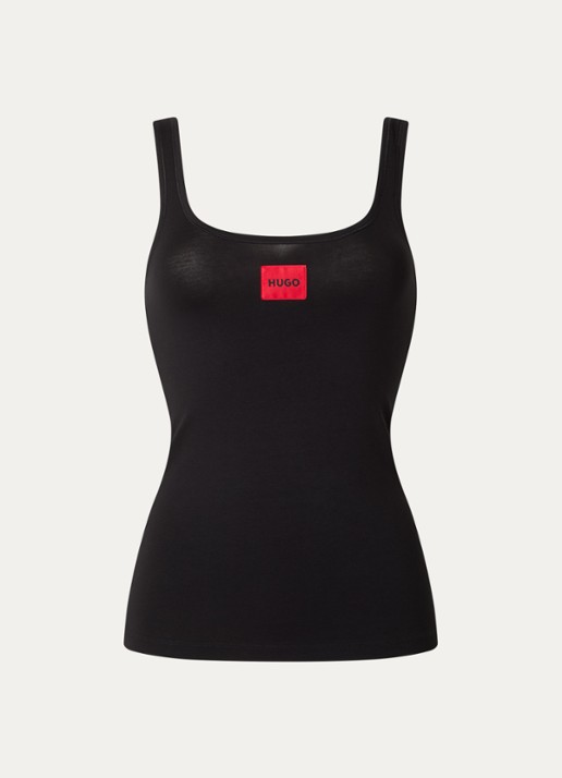 HUGO Tanktop met logo - voorkant 3 zwart