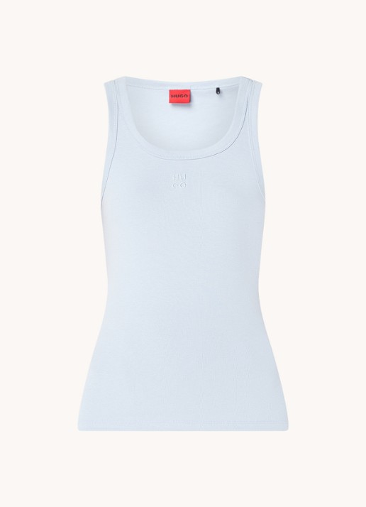 HUGO Tanktop met ribstructuur - voorkant bright purple-527 / paars